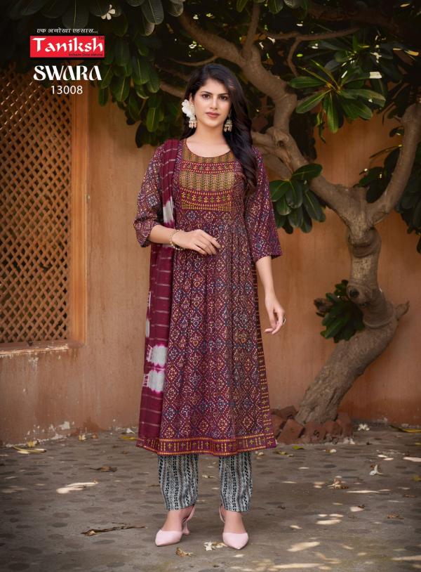 Taniksh Swara Vol 13 Rayon Printed Kurti Bottom With Dupatta