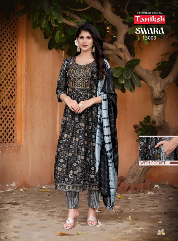 Taniksh Swara Vol 13 Rayon Printed Kurti Bottom With Dupatta