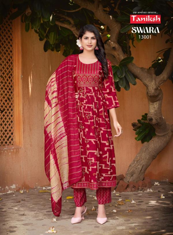 Taniksh Swara Vol 13 Rayon Printed Kurti Bottom With Dupatta