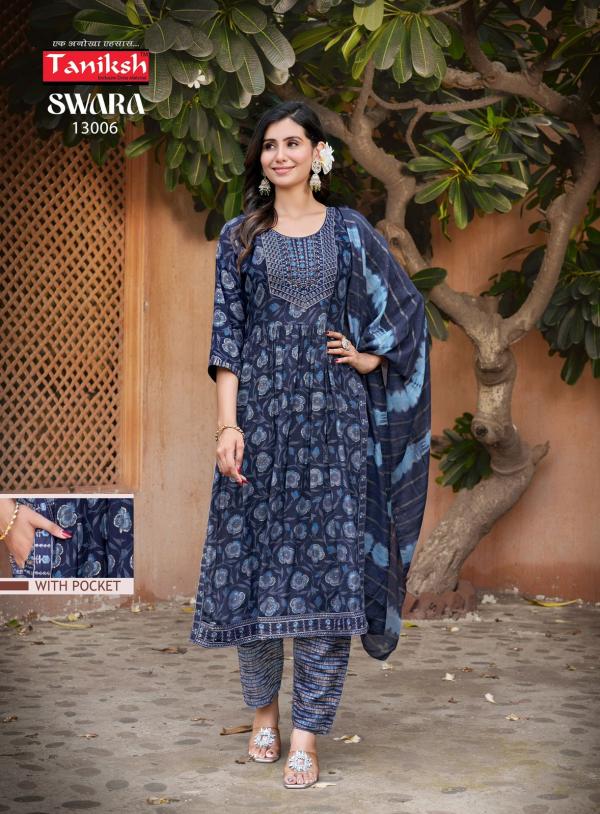 Taniksh Swara Vol 13 Rayon Printed Kurti Bottom With Dupatta