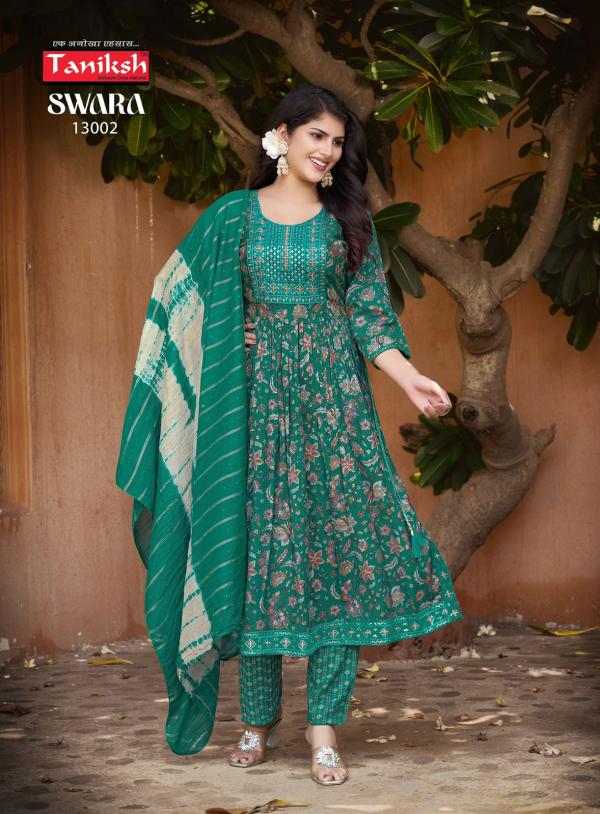 Taniksh Swara Vol 13 Rayon Printed Kurti Bottom With Dupatta