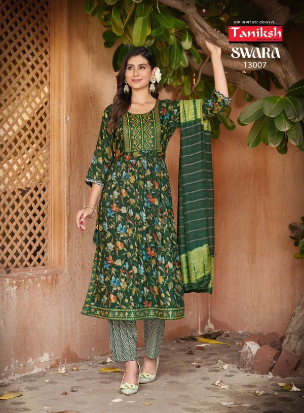 Taniksh Swara Vol 13 Rayon Printed Kurti Bottom With Dupatta