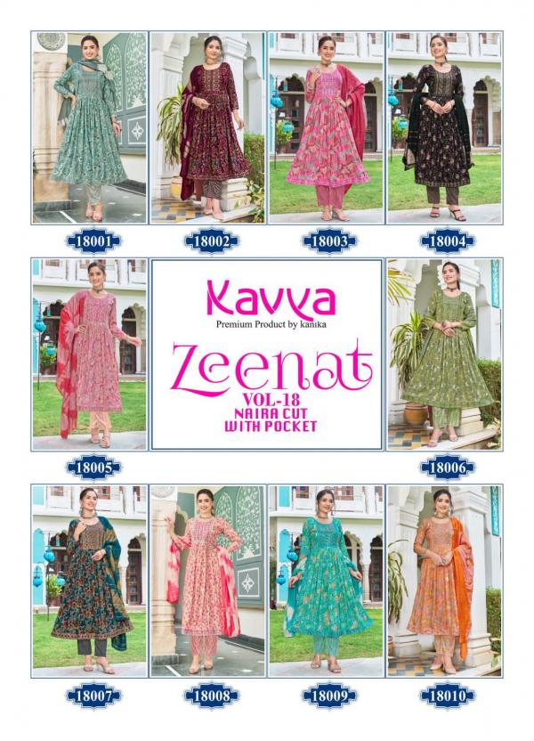 Kavya Zeenat Vol 18 Foil Printed Kurti Bottom With Dupatta