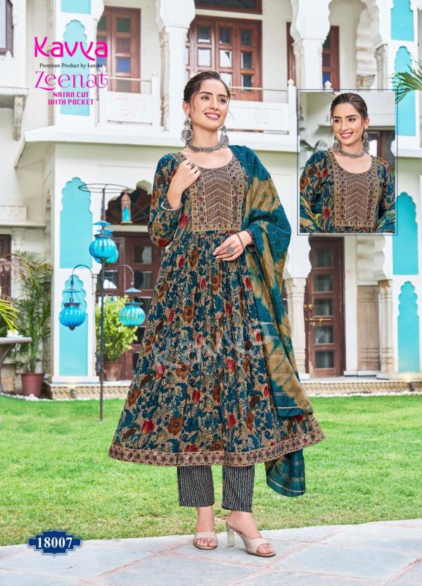 Kavya Zeenat Vol 18 Foil Printed Kurti Bottom With Dupatta