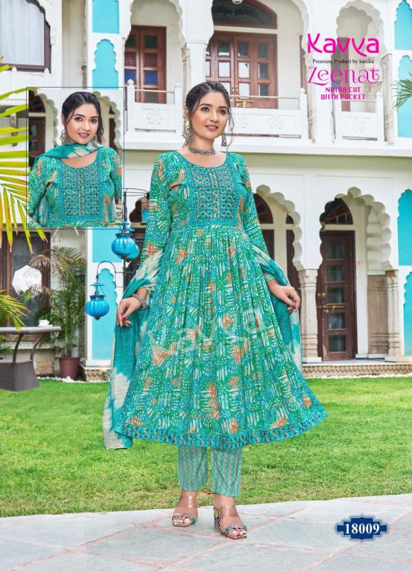 Kavya Zeenat Vol 18 Foil Printed Kurti Bottom With Dupatta