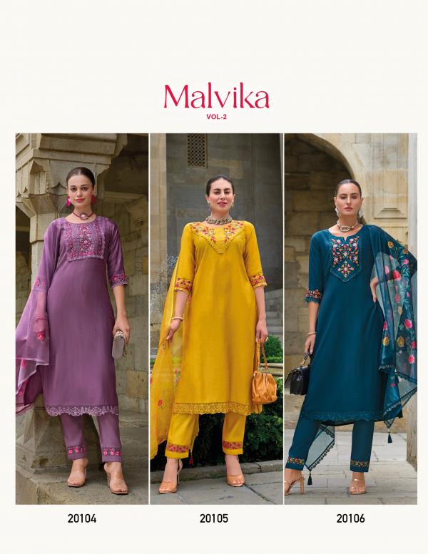 Lily And Lali Malvika Vol 2 Embroidered Top Botttom With Dupatta