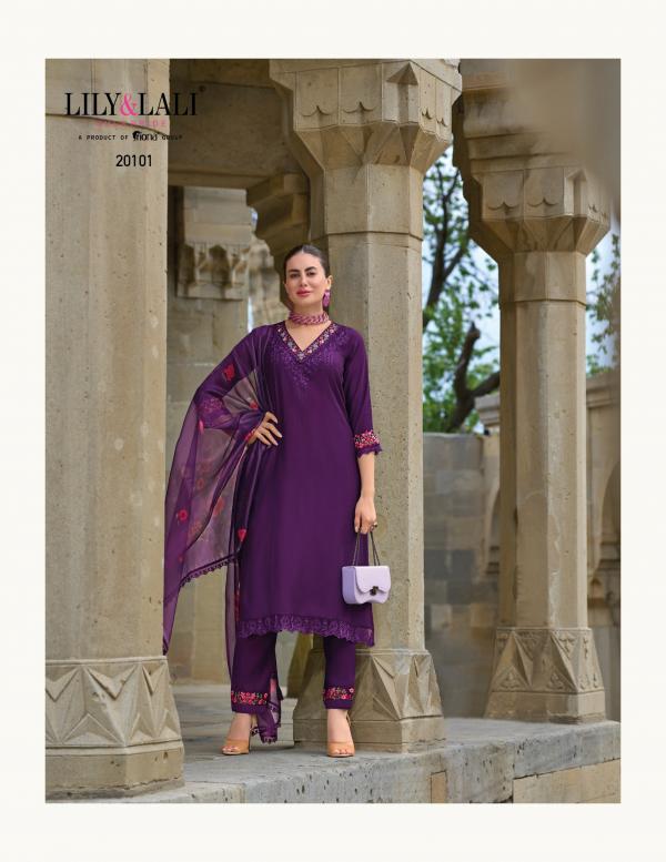 Lily And Lali Malvika Vol 2 Embroidered Top Botttom With Dupatta