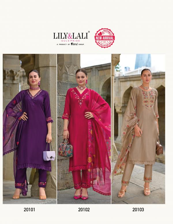 Lily And Lali Malvika Vol 2 Embroidered Top Botttom With Dupatta