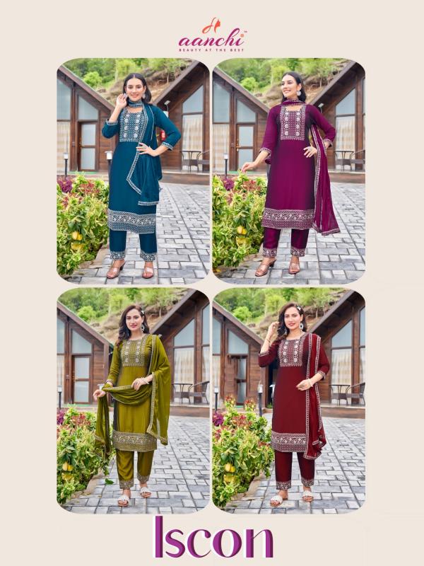 Aanchi Iscon Silk Kurti Bottom With Dupatta Collection