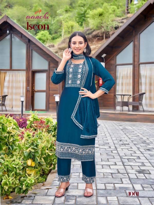 Aanchi Iscon Silk Kurti Bottom With Dupatta Collection