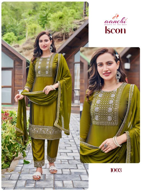 Aanchi Iscon Silk Kurti Bottom With Dupatta Collection