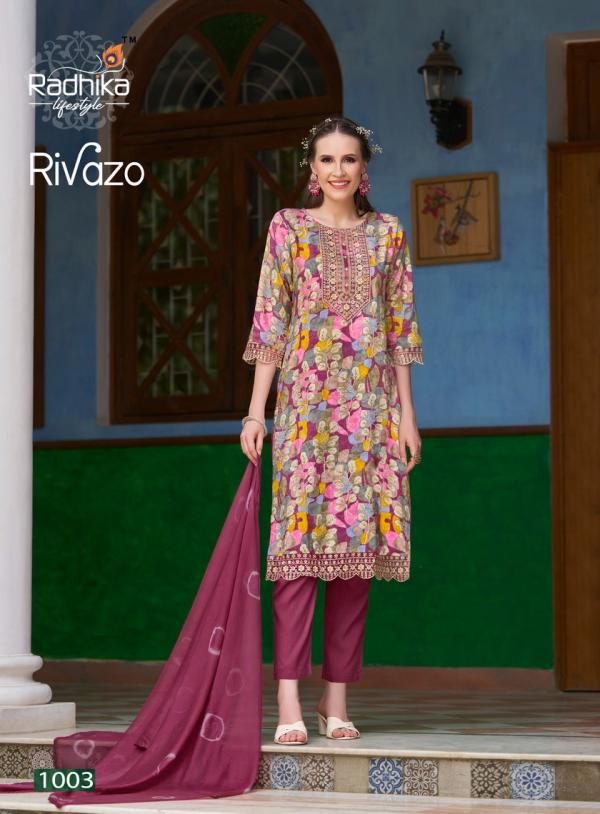 Radhika Rivazo Vol 1 Rayon Kurti Pant With Dupatta Collection