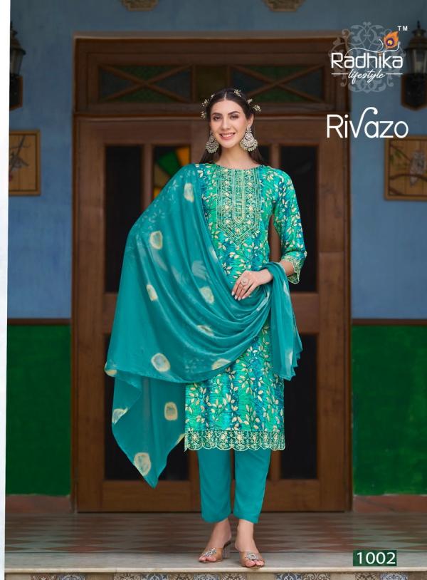 Radhika Rivazo Vol 1 Rayon Kurti Pant With Dupatta Collection