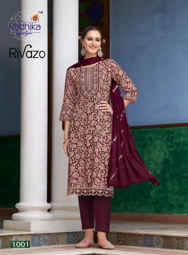 Radhika Rivazo Vol 1 Rayon Kurti Pant With Dupatta Collection