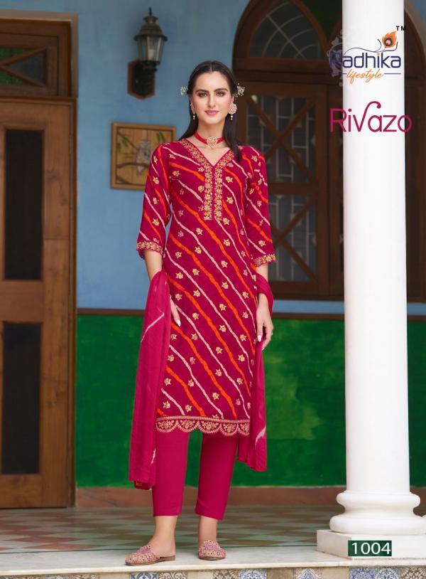 Radhika Rivazo Vol 1 Rayon Kurti Pant With Dupatta Collection