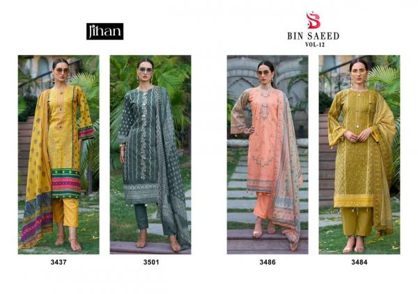 Jihan Bin Saeed Vol 12 Lawn Printed Pakistani Salwar Suits