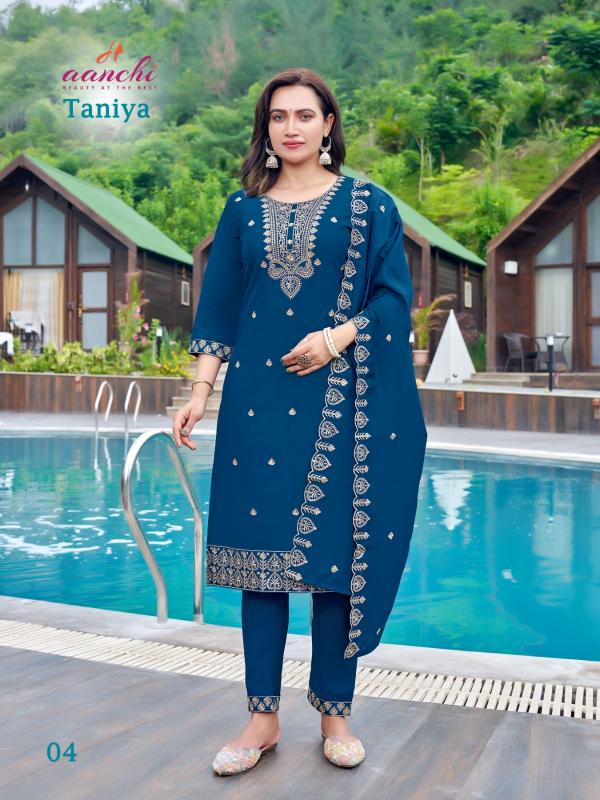 Aanchi Taniya Roman Silk Kurti Bottom With Dupatta Collection