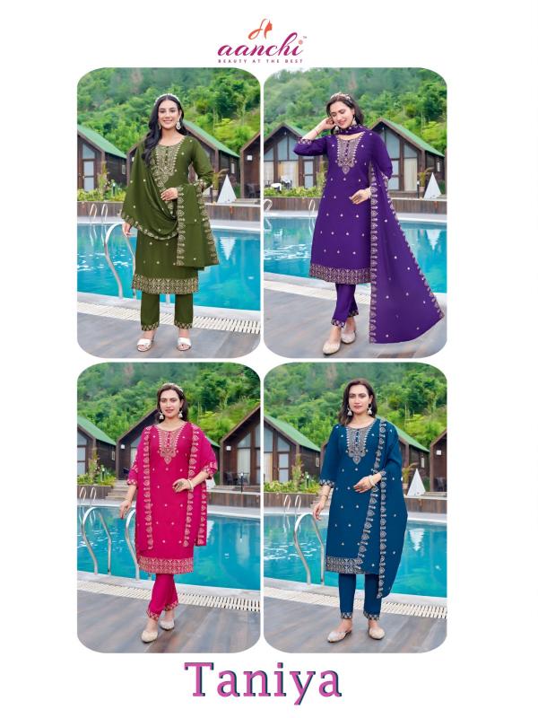 Aanchi Taniya Roman Silk Kurti Bottom With Dupatta Collection