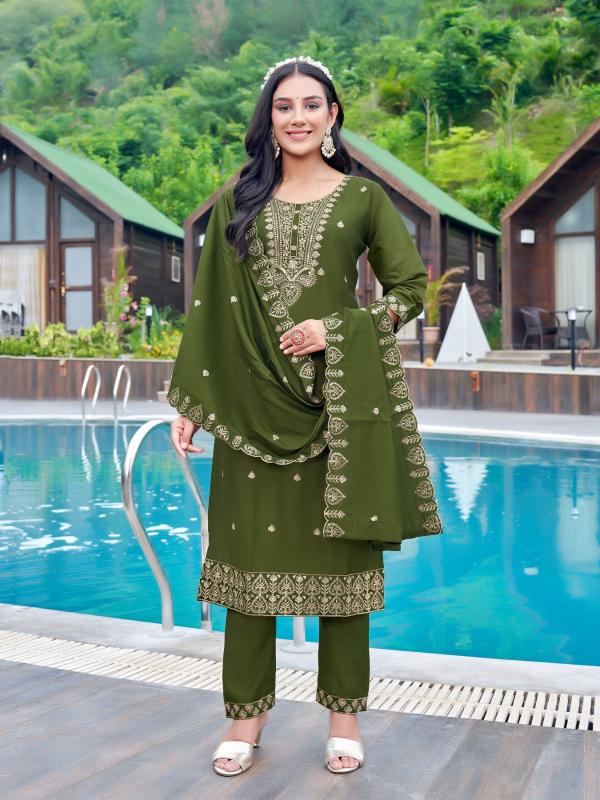 Aanchi Taniya Roman Silk Kurti Bottom With Dupatta Collection