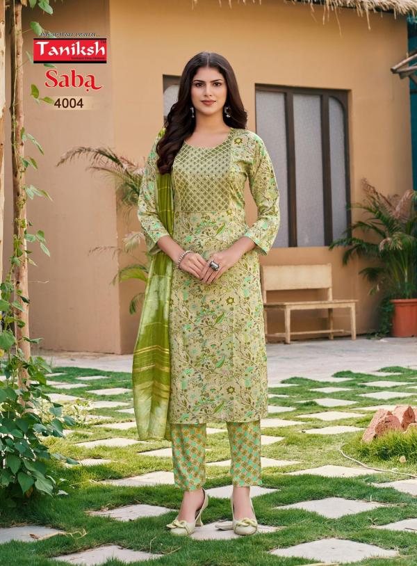 Taniksh Saba Vol 4 Rayon Foil Printed Kurti Bottom With Dupatta