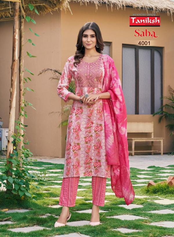 Taniksh Saba Vol 4 Rayon Foil Printed Kurti Bottom With Dupatta