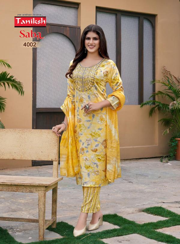 Taniksh Saba Vol 4 Rayon Foil Printed Kurti Bottom With Dupatta