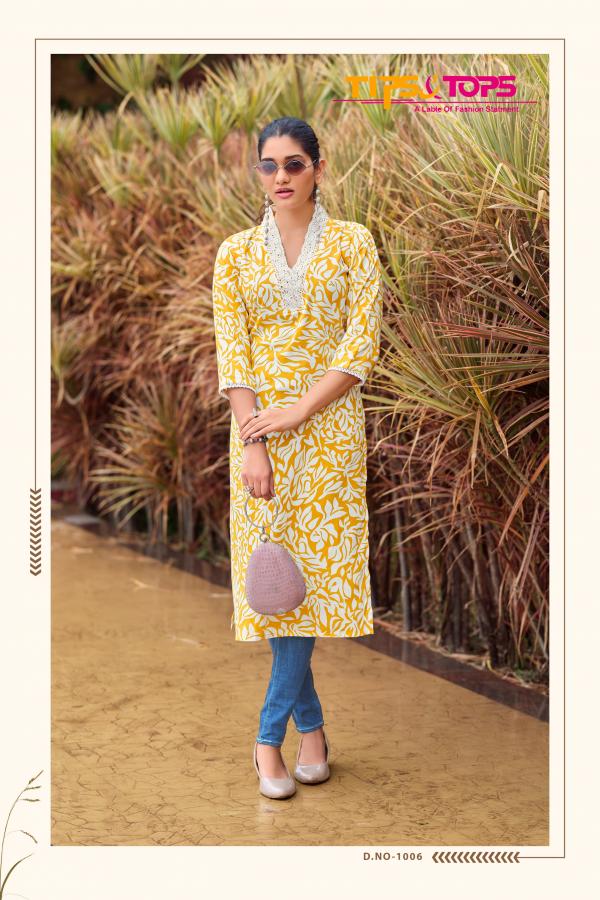 Tips And Tops Viana Rayon Printed Kurti Collection