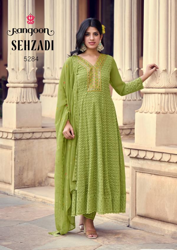 Rangoon Sehzadi Sifli Georgette Kurti Bottom With Dupatta Collection