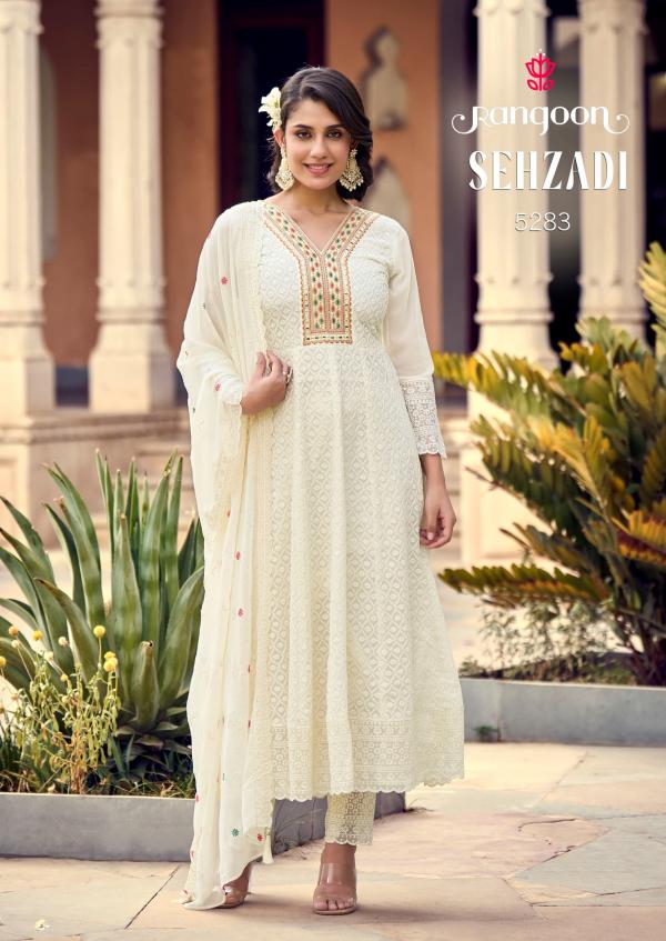 Rangoon Sehzadi Sifli Georgette Kurti Bottom With Dupatta Collection