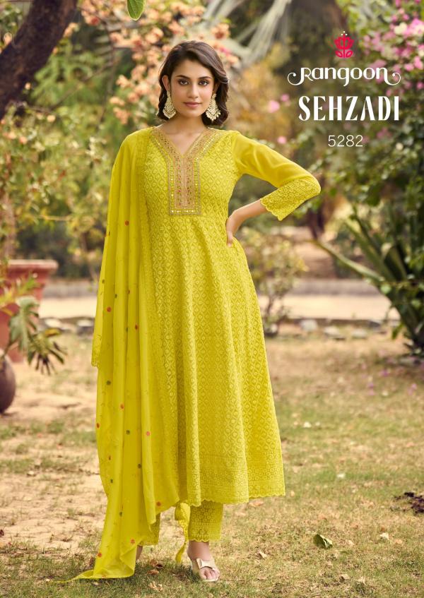 Rangoon Sehzadi Sifli Georgette Kurti Bottom With Dupatta Collection