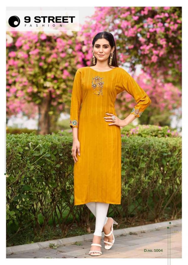 9 Street Aaradhya Rayon Weaving Kurti Collection