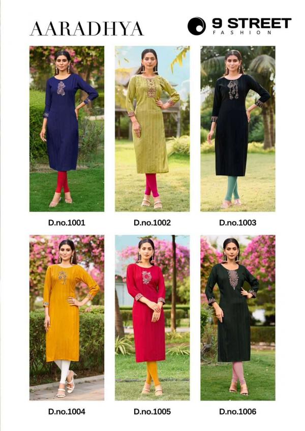 9 Street Aaradhya Rayon Weaving Kurti Collection