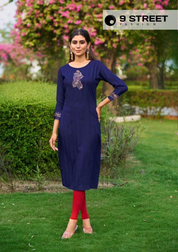 9 Street Aaradhya Rayon Weaving Kurti Collection