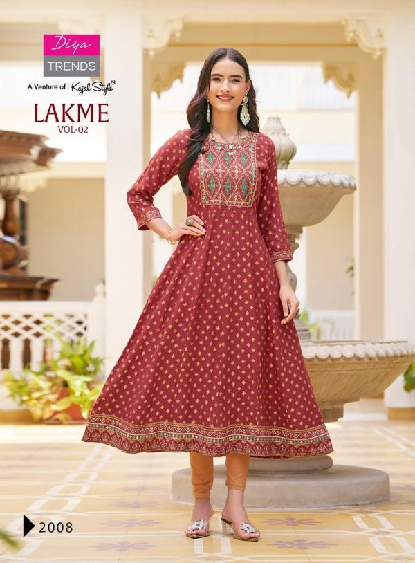 Lakme Vol 2 By Diya Trends Rayon Fancy Kurti Collection