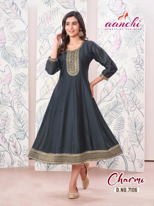 Aanchi Charmi Vichitra Embroidered Kurti Collection