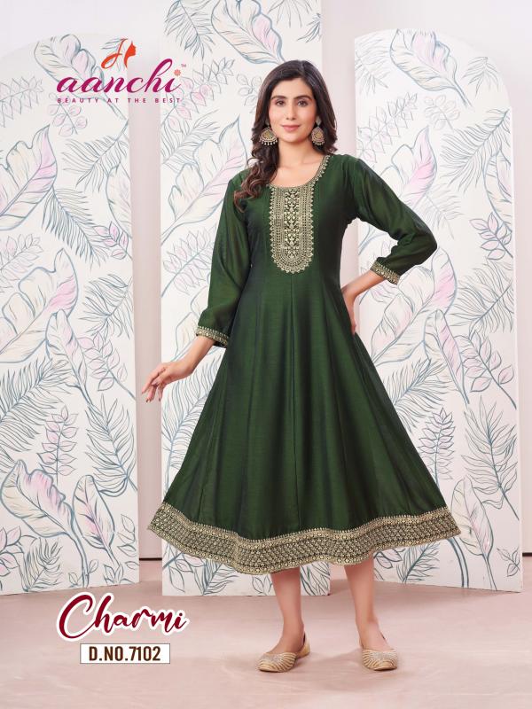 Aanchi Charmi Vichitra Embroidered Kurti Collection