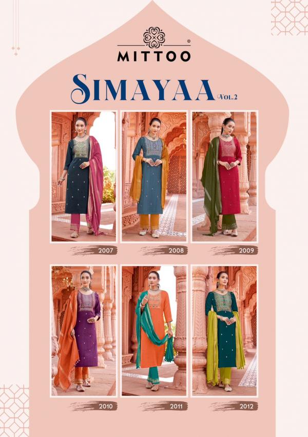 Mittoo Simayaa Vol 2 Viscose Kurti Bottom With Dupatta Collection