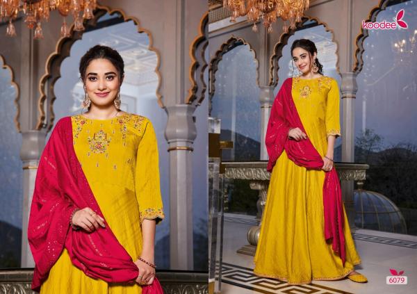 Koodee Sundra 3 Viscose Long Gown With Dupatta Collection