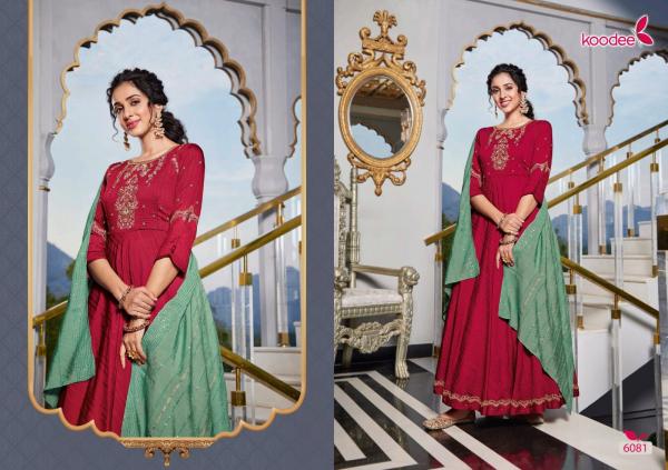 Koodee Sundra 3 Viscose Long Gown With Dupatta Collection