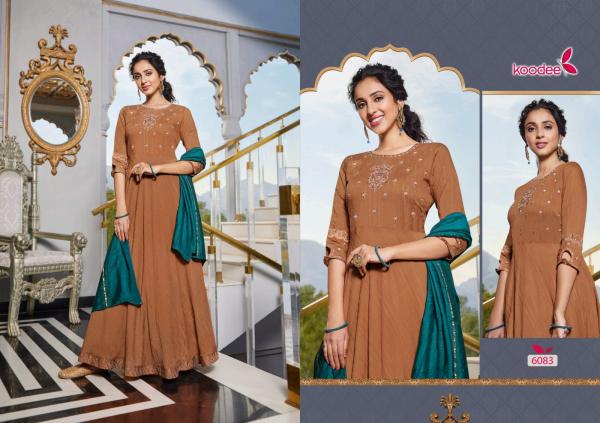 Koodee Sundra 3 Viscose Long Gown With Dupatta Collection