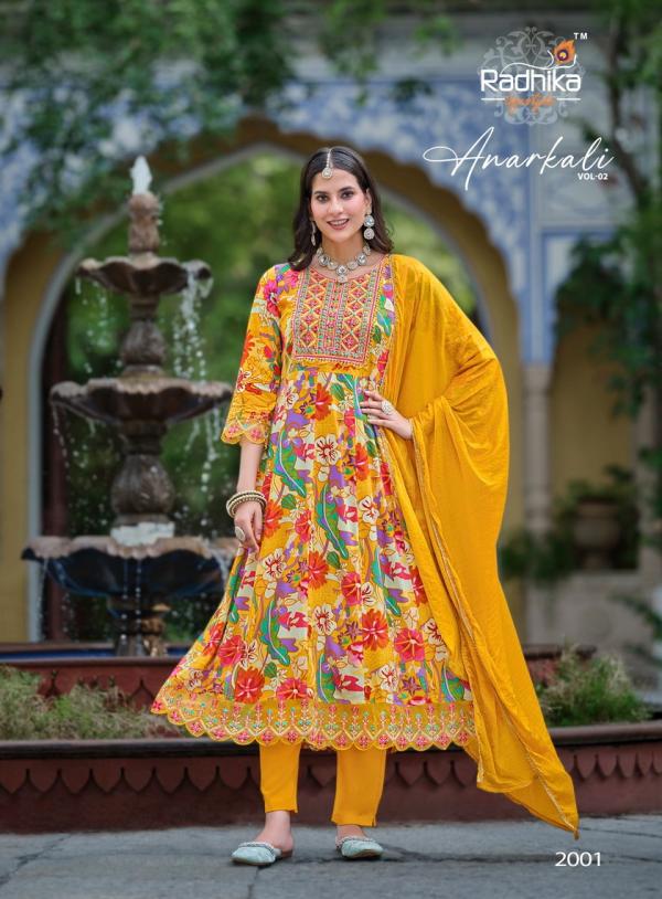 Radhika Anarkali Vol 2 Rayon Kurti Pant With Dupatta Collection