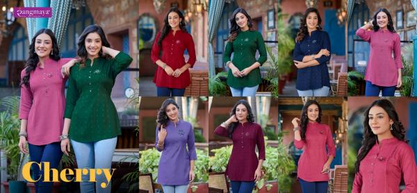 Rangmaya Cherry Rayon Dobby Tunic Top Collection