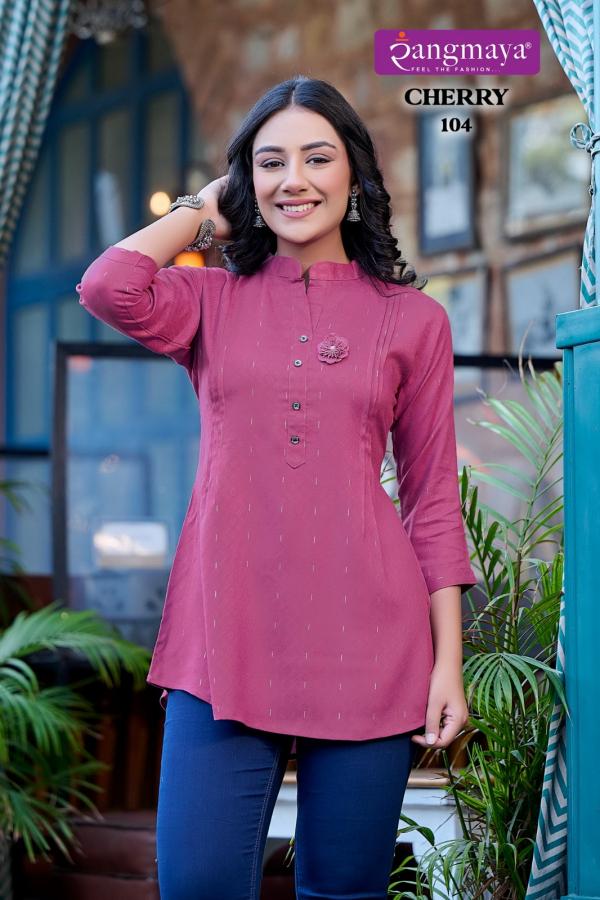 Rangmaya Cherry Rayon Dobby Tunic Top Collection