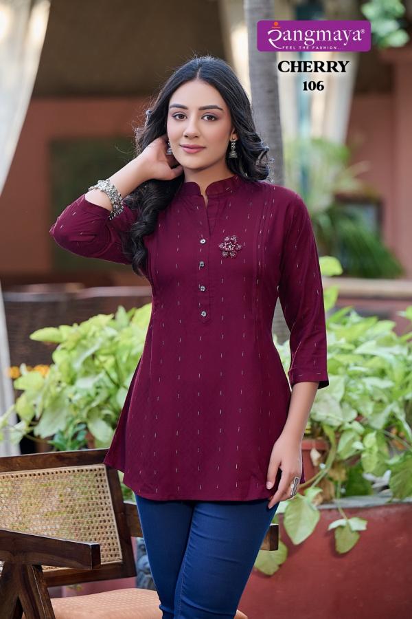 Rangmaya Cherry Rayon Dobby Tunic Top Collection