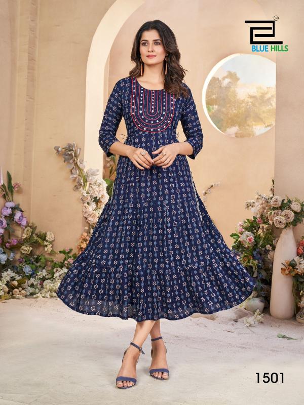 Blue Hills Sarfaraz Vol 15 Nx Rayon Printed Kurti Collection