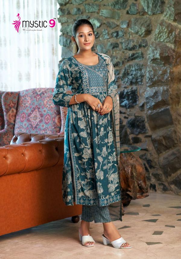 Mystic 9 Sara Vol 8 Rayon Kurti Bottom With Dupatta Collection