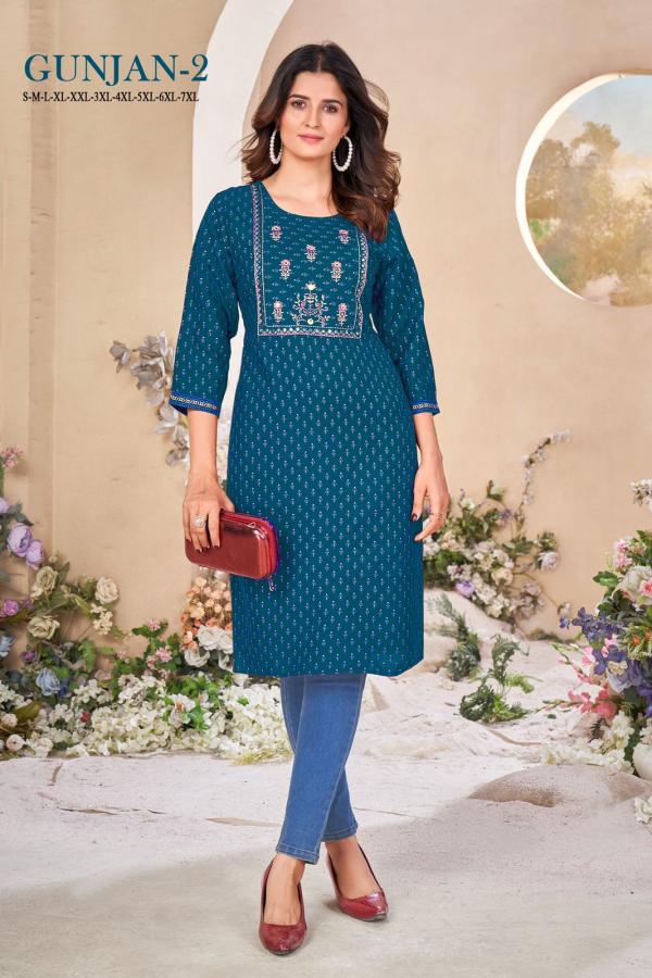 Gunjan 2 Rayon Gold Khadi Printed Kurti Collection