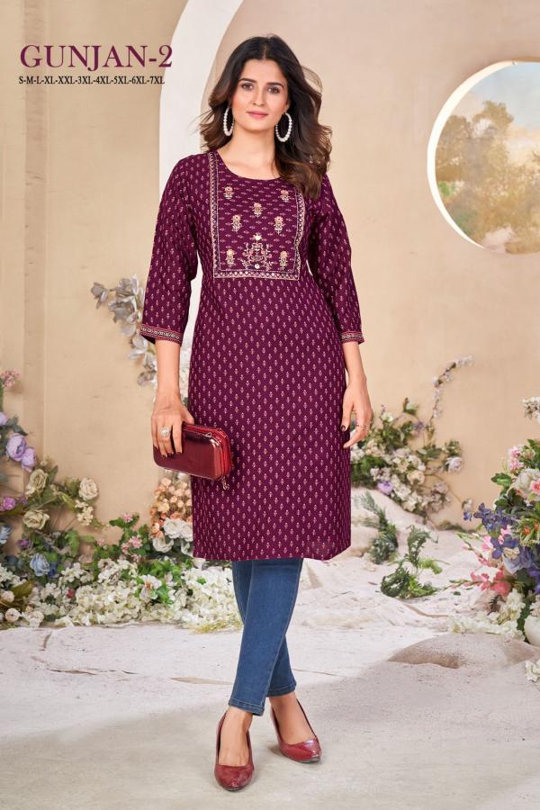 Gunjan 2 Rayon Gold Khadi Printed Kurti Collection