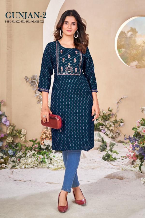 Gunjan 2 Rayon Gold Khadi Printed Kurti Collection