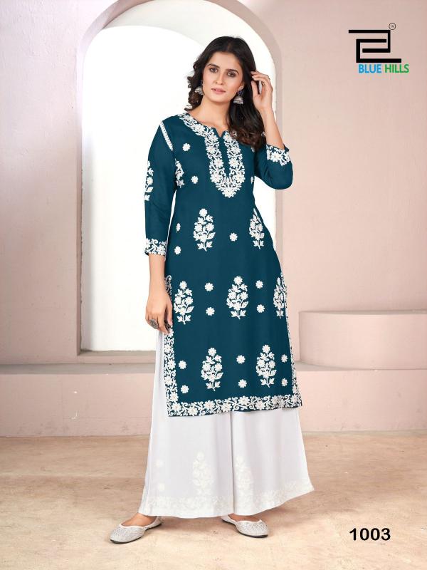 Blue Hills Victoria Rayon Fancy Kurti With Plazzo Collection